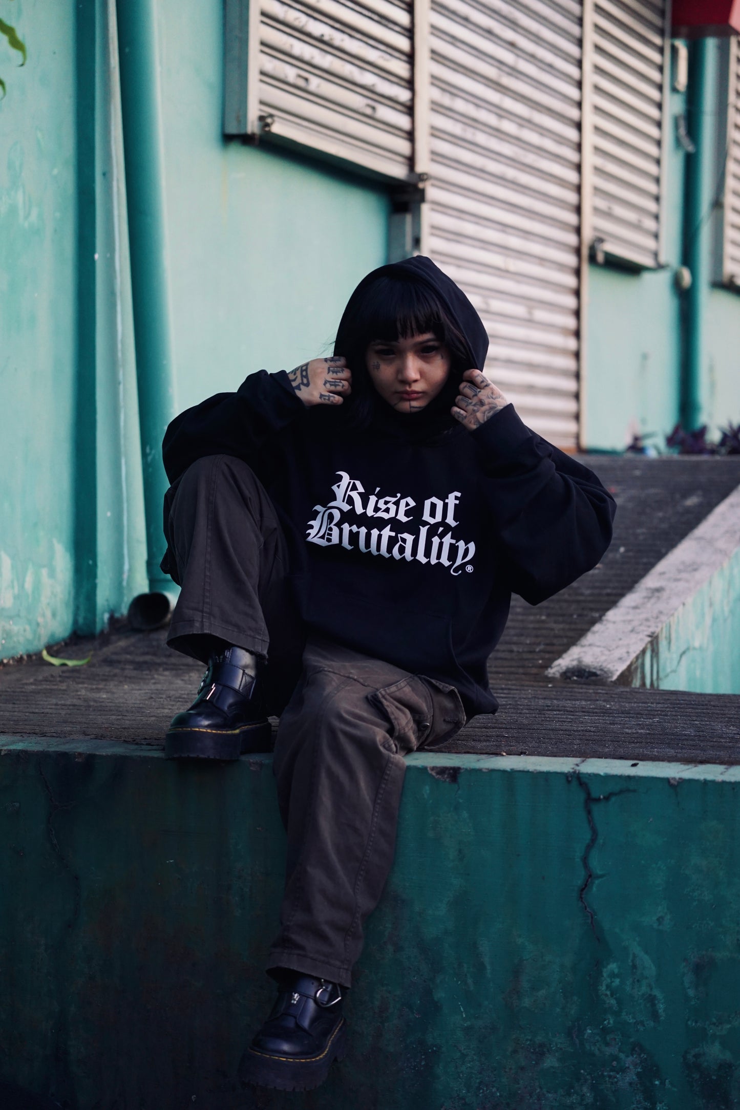 WORDMARK PULLOVER HOODIE BLACK | 400 GSM