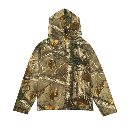 REALTREE EMBROIDERED WORDMARK RAW HEM HOODIE