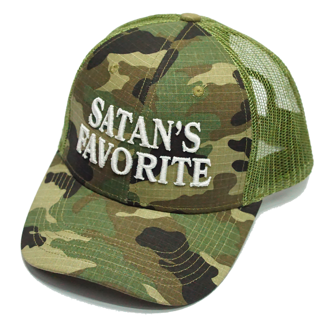 SATAN'S FAVORITE TRUCKER HAT CAMO
