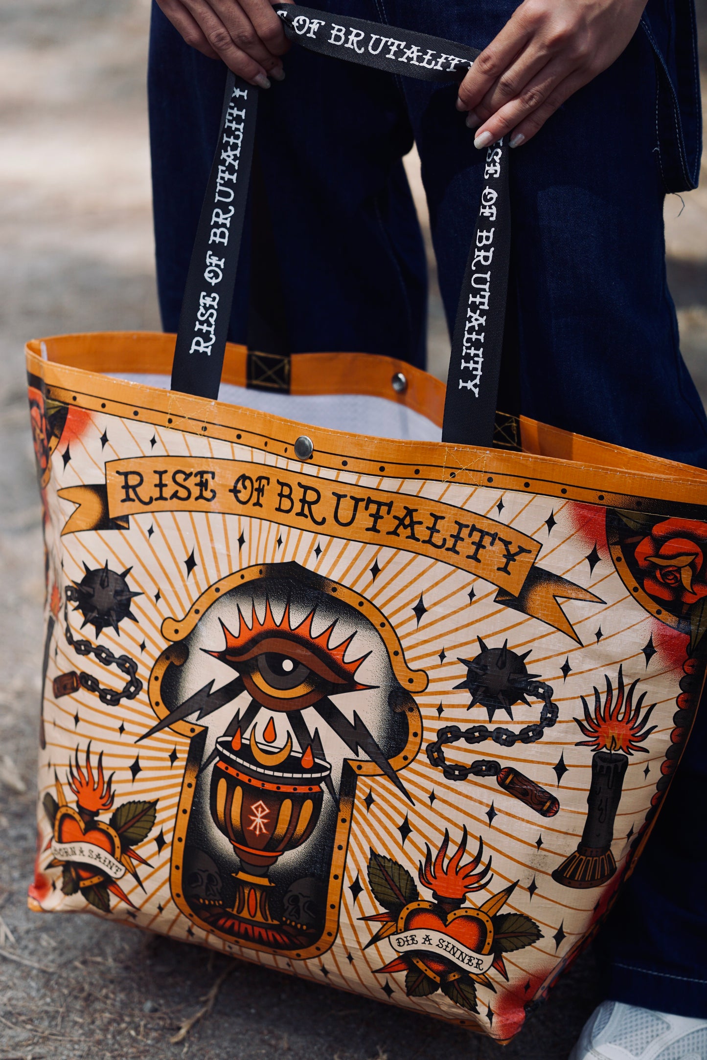 DIE A SINNER REUSABLE SHOPPING BAG