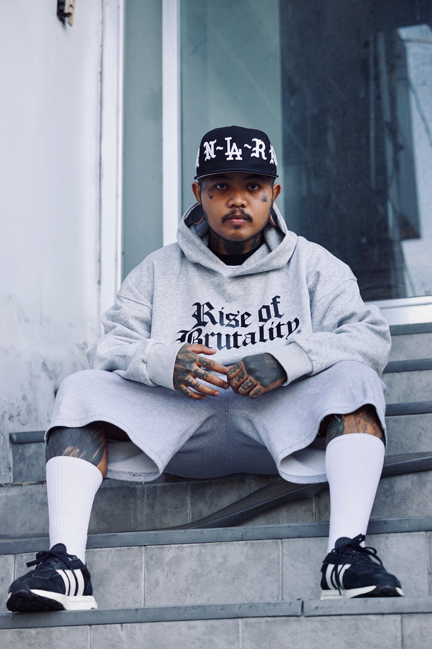 WORDMARK PULLOVER HOODIE HEATHER GRAY | 400 GSM