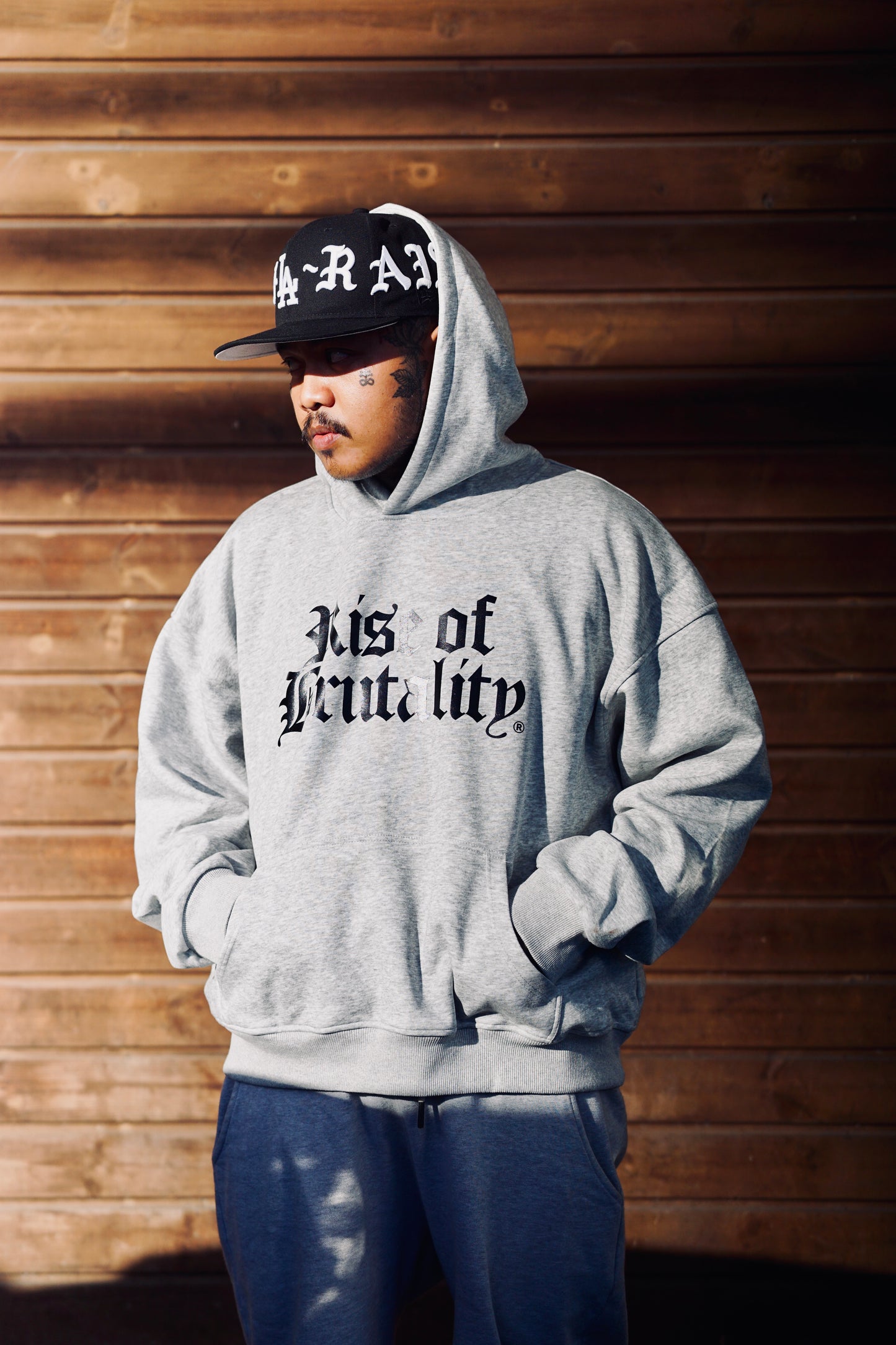 WORDMARK PULLOVER HOODIE HEATHER GRAY | 400 GSM