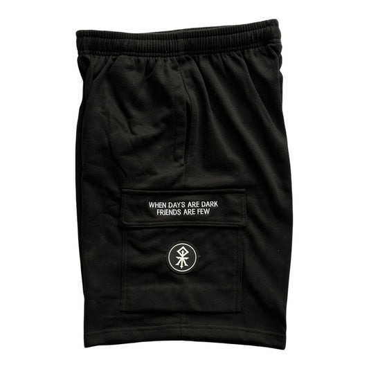FRIENDS ARE FEW | TERRY SHORTS (BLACK)