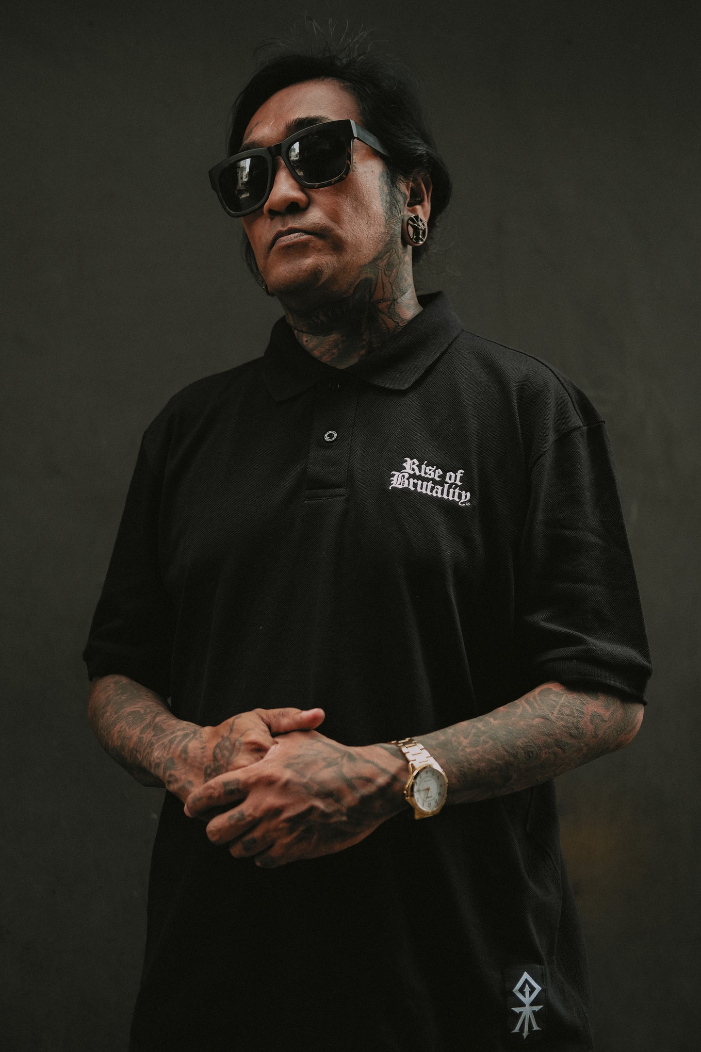 EMBROIDERED WORDMARK POLO SHIRT