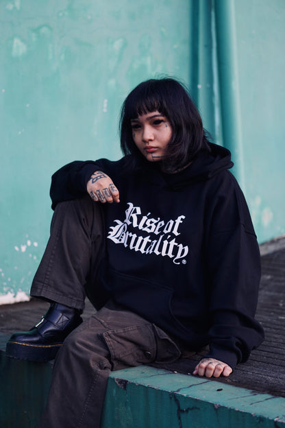 WORDMARK PULLOVER HOODIE BLACK | 400 GSM