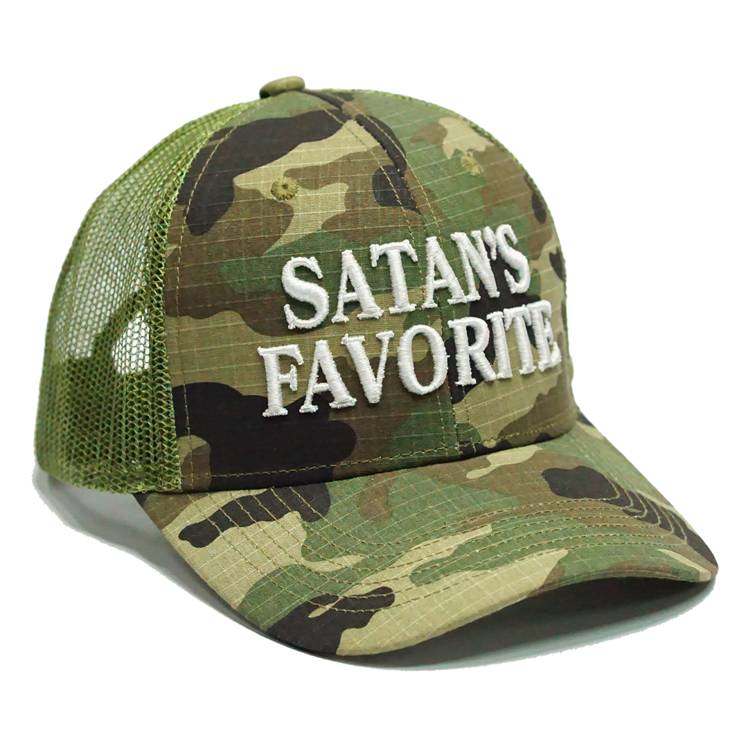 SATAN'S FAVORITE TRUCKER HAT CAMO