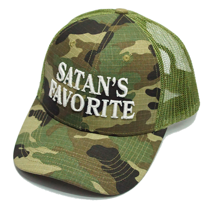 SATAN'S FAVORITE TRUCKER HAT CAMO