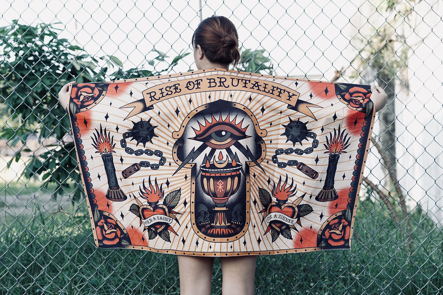 DIE A SINNER TAPESTRY