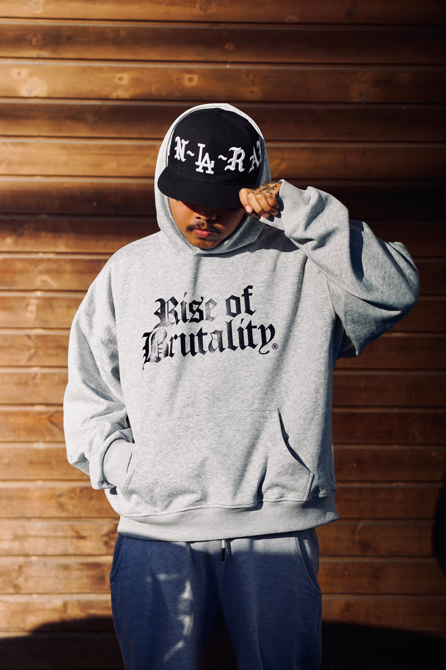 WORDMARK PULLOVER HOODIE HEATHER GRAY | 400 GSM