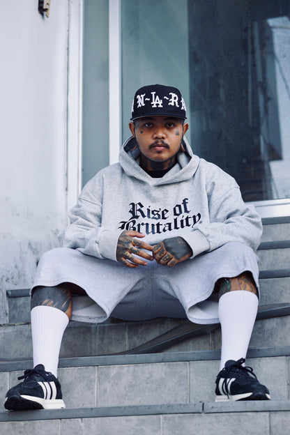 WORDMARK PULLOVER HOODIE HEATHER GRAY | 400 GSM