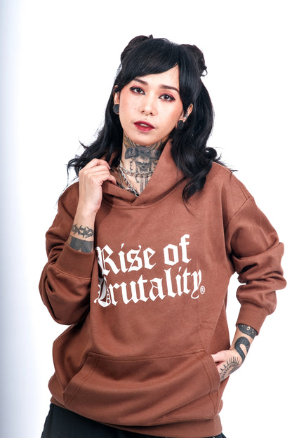 WORDMARK PULLOVER HOODIE BROWN