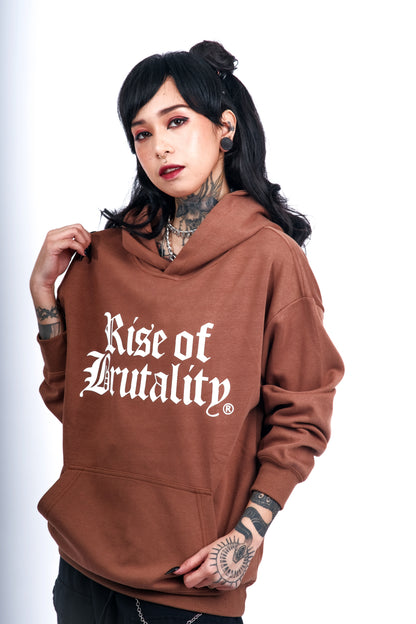 WORDMARK PULLOVER HOODIE BROWN